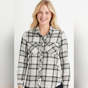 Eddie Bower Women's XS Plaid Flannel Button Down Extra Soft Western Gorpcore